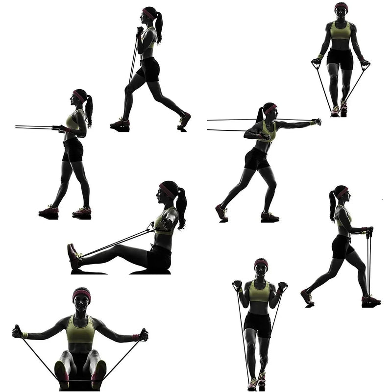 Kit com 11 Extensores Elásticos para Exercícios Funcionais