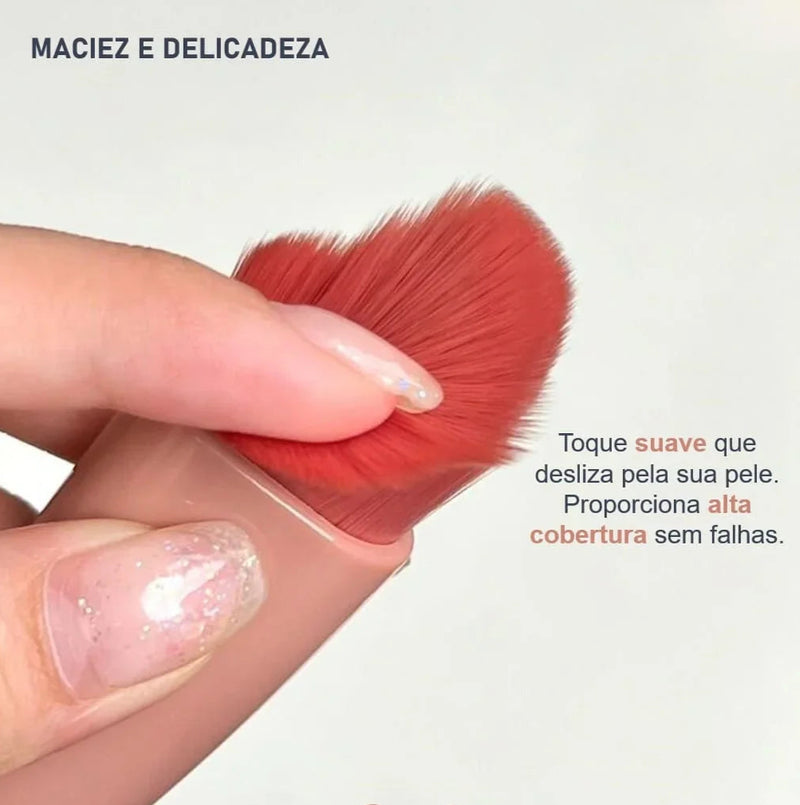 Kit Pincéis Rosa Gold + Porta Pincéis Portátil com Espelho