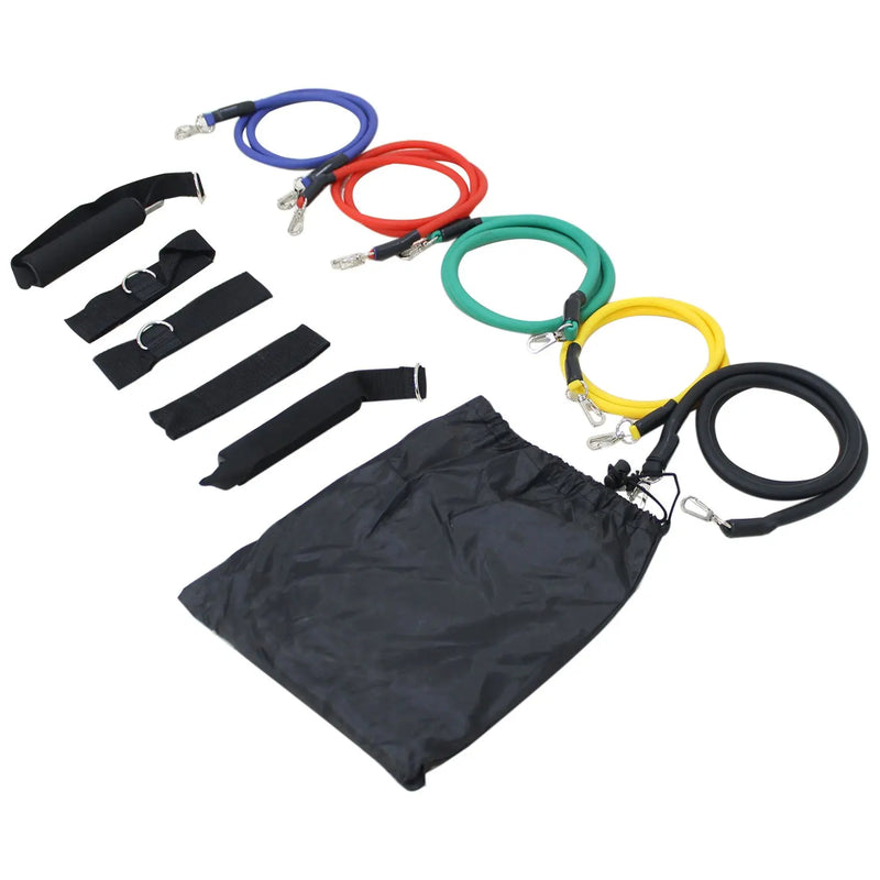 Kit com 11 Extensores Elásticos para Exercícios Funcionais