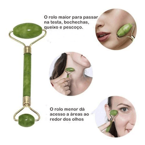 Roller Jade™ | Rolo Massageador Facial Pedra Jade
